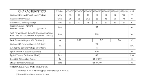 Miniatura 8 de 20 piezas de diodos rectificadores de barrera Schottky 10SQ100 100V R-6 axial 10 amperios 100 voltios