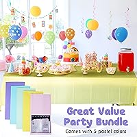 Vista 4 de New Paradise Fundas de mesa desechables y reutilizables de plástico resistente, tamaño rectangular de 54 x 108 pulgadas (5 unidades) - Combo