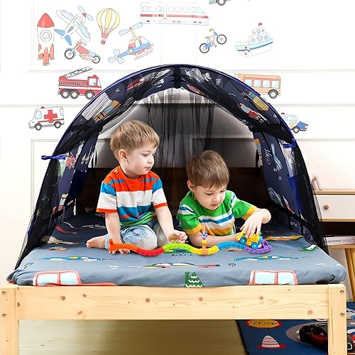 Miniatura 10 de Tienda de campaña para niños con camas individuales - Zoos Wonder Play Tiendas de campaña para niños y niñas, tienda de campaña ventilada para