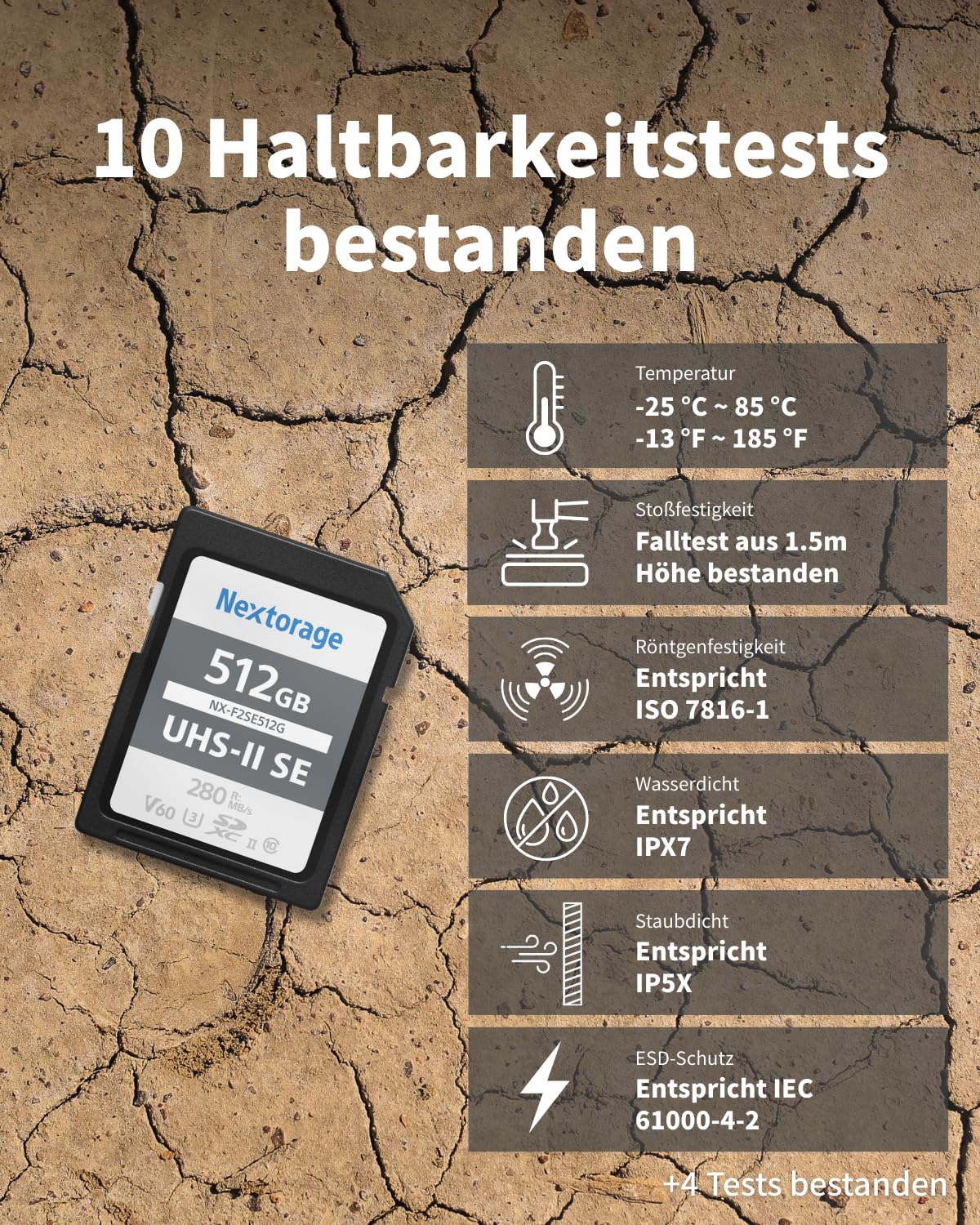 Nextorage Japanischer Hersteller UHS-II SD Karte 256GB SDXC V60 Maximale Lesegeschwindigkeit 280MB/s Maximale Schreibgeschwindigkeit 170MB/s 4K Aufnahme NX-F2SE256G Speicherkarte