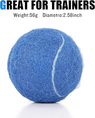 Miniatura 2 de Juego de 12/18 pelotas de tenis para entrenamiento, juego para perros y práctica con bolsa de malla para transporte y entrenamiento para Azul