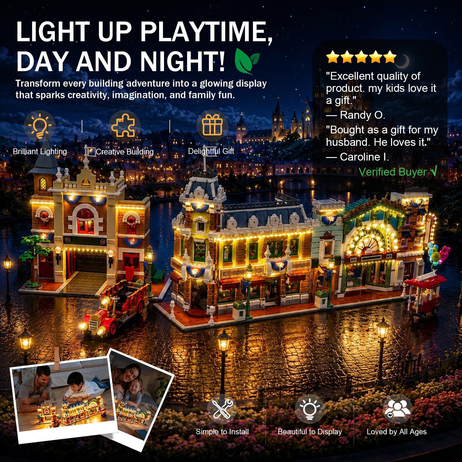 Kit di illuminazione a LED per Lego 43302 Main Street, U.S.A – Luci personalizzate da montare compatibili con questo modello (modello non incluso)