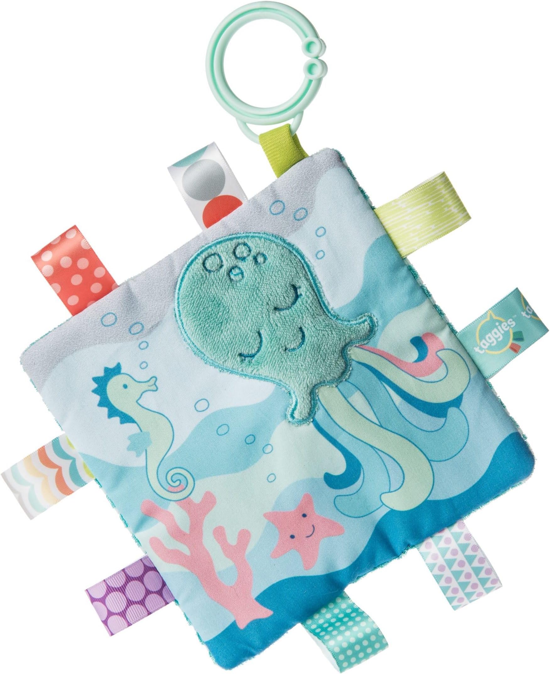 Taggies Crinkle Me Toy with Baby Paper & Squeaker, 6.5 X 6.5-Inches, Sleepy Seas Octopus
