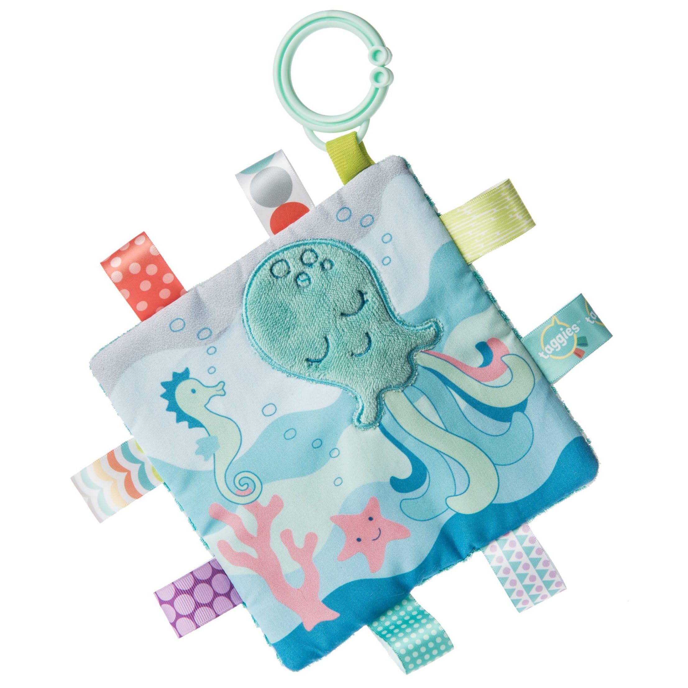 Taggies Crinkle Me Toy with Baby Paper & Squeaker, 6.5 X 6.5-Inches, Sleepy Seas Octopus