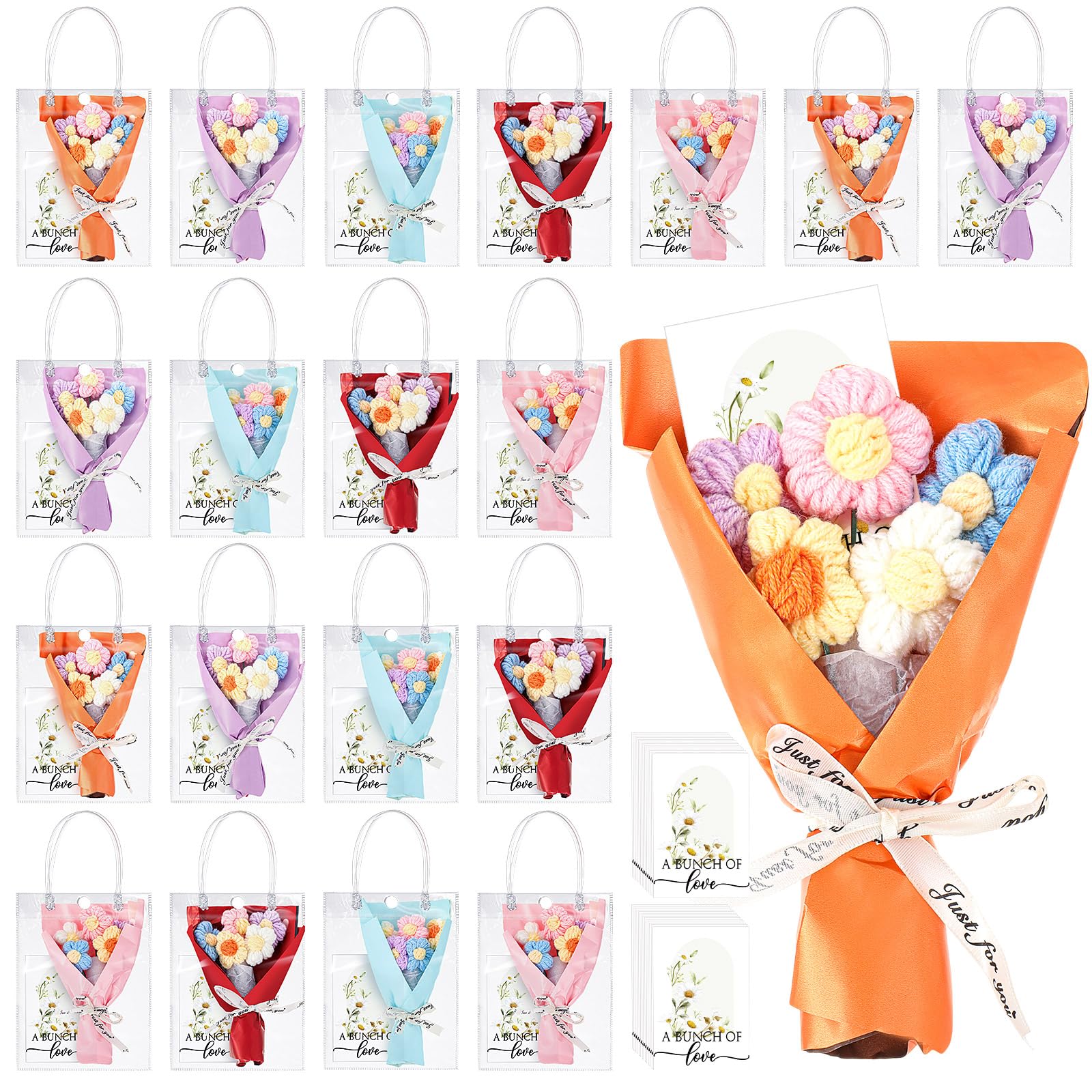 GENERATIONS 詰め合わせ Amazon.com: Solsew 20 Sets Crochet Flowers Bouquet for Mom Grandma