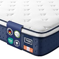 VASAGLE Materasso Matrimoniale 160 x 190 x 25 cm Ibrido, Molle Insacchettate e Memory Foam con Gel