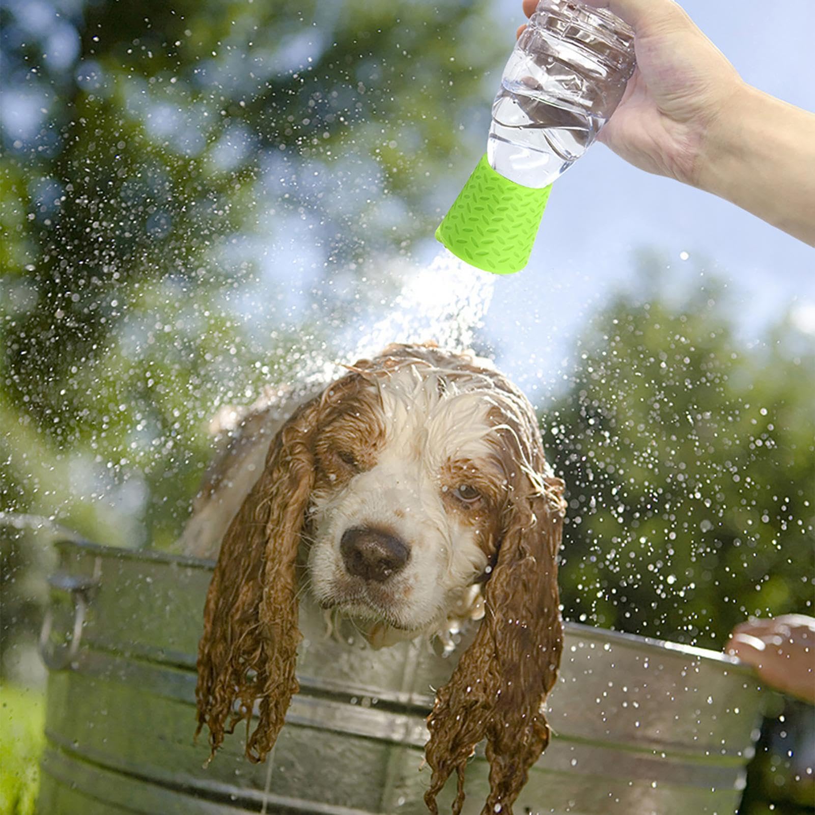 Duschsprühgerät für Haustiere, Duschsprühgerät für Hunde | Tragbare Außendusche für Hunde | Outdoor-Wassersprüher-Zubehör für Hundedusche, Silikon-Hundeduschsprüher für Camping