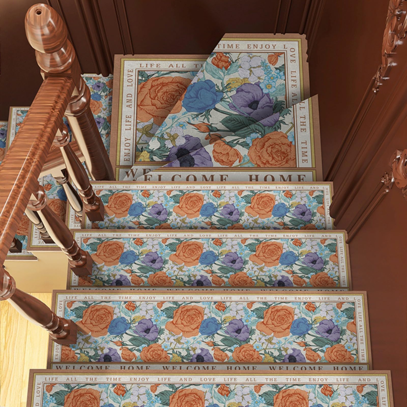 Alfombra antideslizante para escaleras de 20x76 cm con respaldo de goma estilo 3 pack de 10
