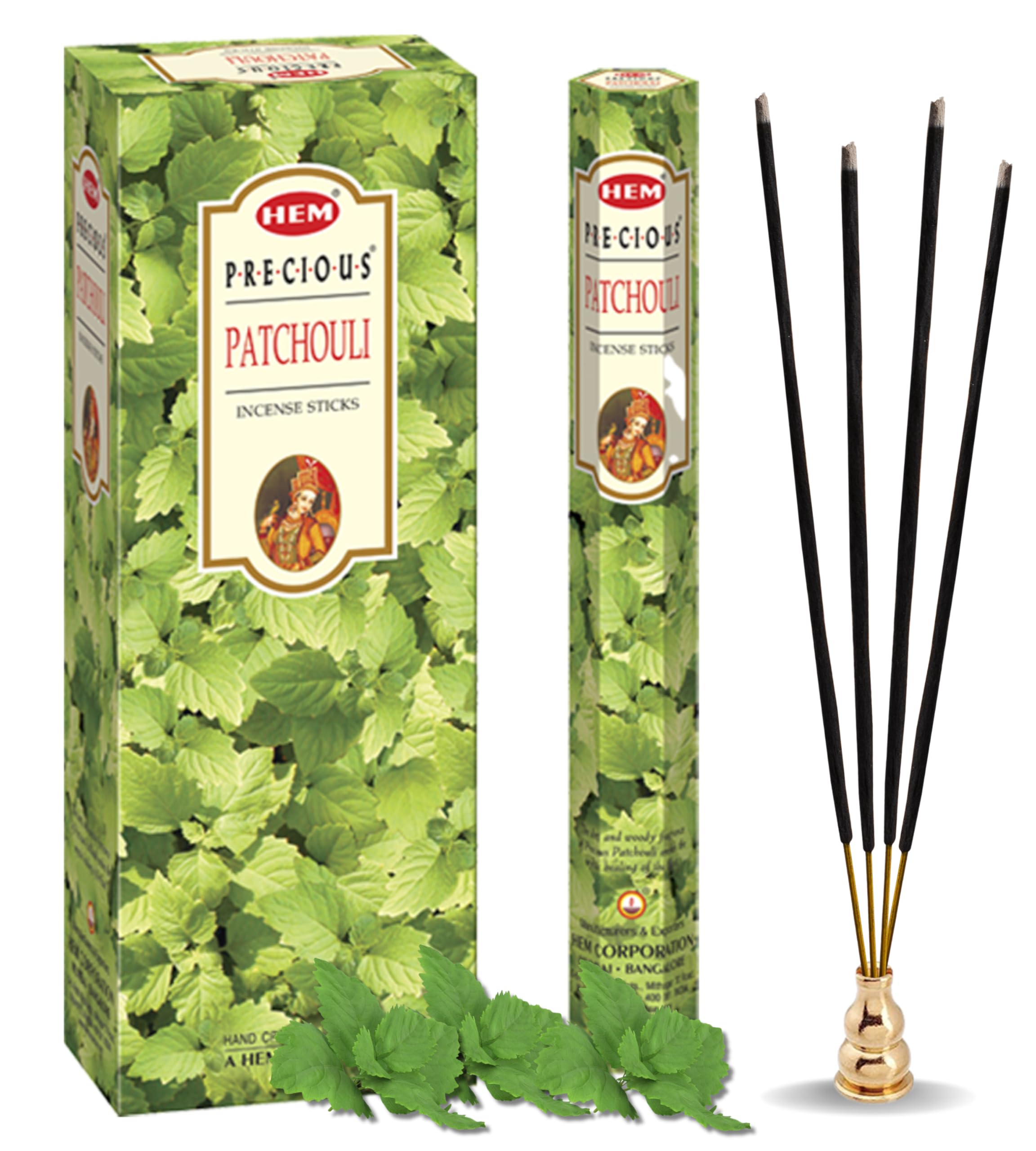 Hem Precious Patchouli Incense Sticks (120 Sticks, 6 Boxes Inside) - 9 Inches Long, 20g per Box - Perfect for Meditation, Rituals & Cleansing |
