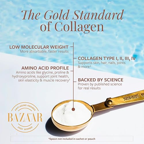 Miniatura 5 de Shore Magic Polvo de colágeno marino prémium con tipo I II III y IV, péptidos hidrolizados para mujeres y hombres, procedentes de pescado silvestre,