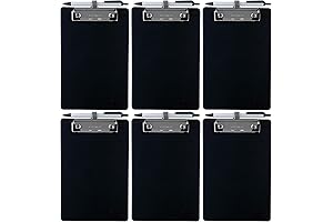 Trade Quest Black Memo Clipboard w/ Pen Holder (Pack of 6)