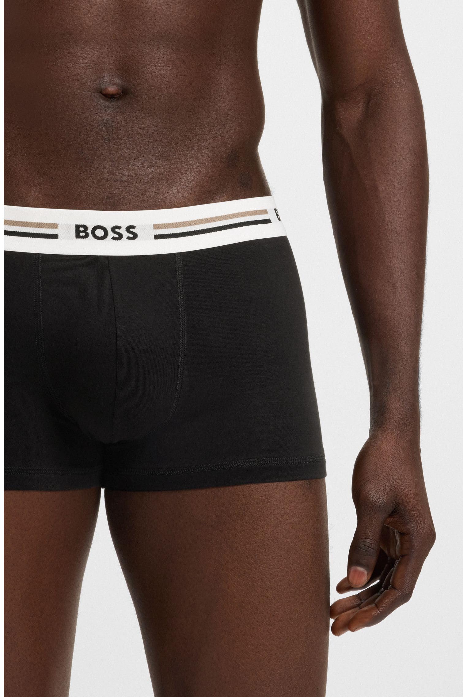 BOSS Herren Trunks, 3er Pack - 3P Revive, Boxershorts, Viskose Stretch, Logo Schwarz S – Ansicht 5