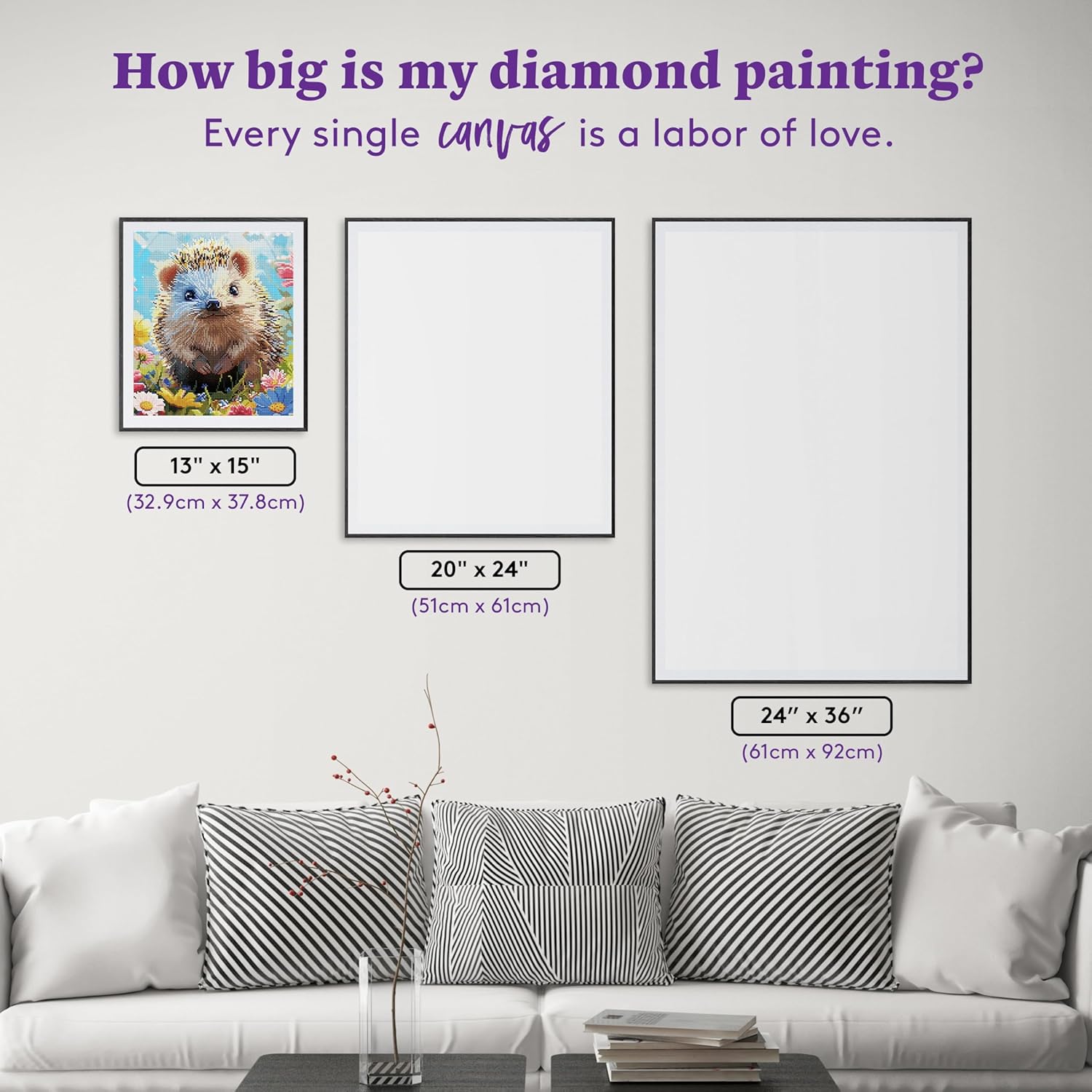 DIAMOND ART CLUB Hedgehog Cutie Diamond Painting Kit, Fun DIY Crafts for Adults, Square Diamond Art Canvas, 13" x 15" (32.9 cm x 37.8 cm)