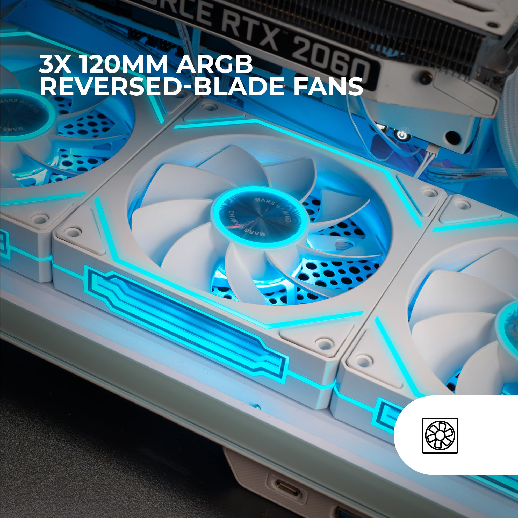 Mars Gaming MFD, Ventilador 120mm CHROMA RGB Dual Automático, Ultra Silencioso 14dB, Conexión Molex 4PIN, Sistema Antivibraciones, Transparente — view 121
