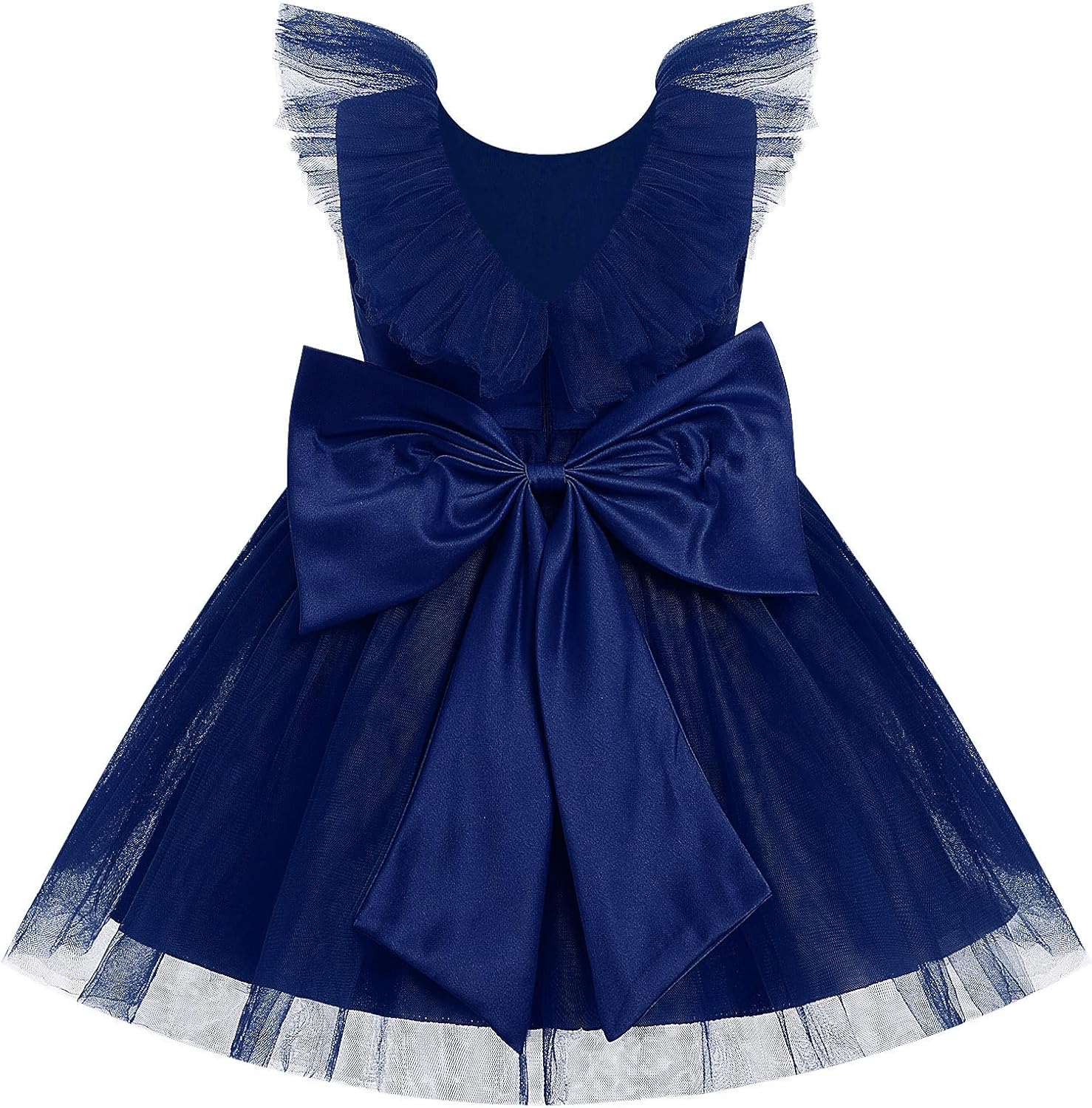 OBEEII Toddler Flower Girl Dress Wedding Pageant Tulle Tutu Dress Girls Floral Lace Christening First Communion Ball Gown