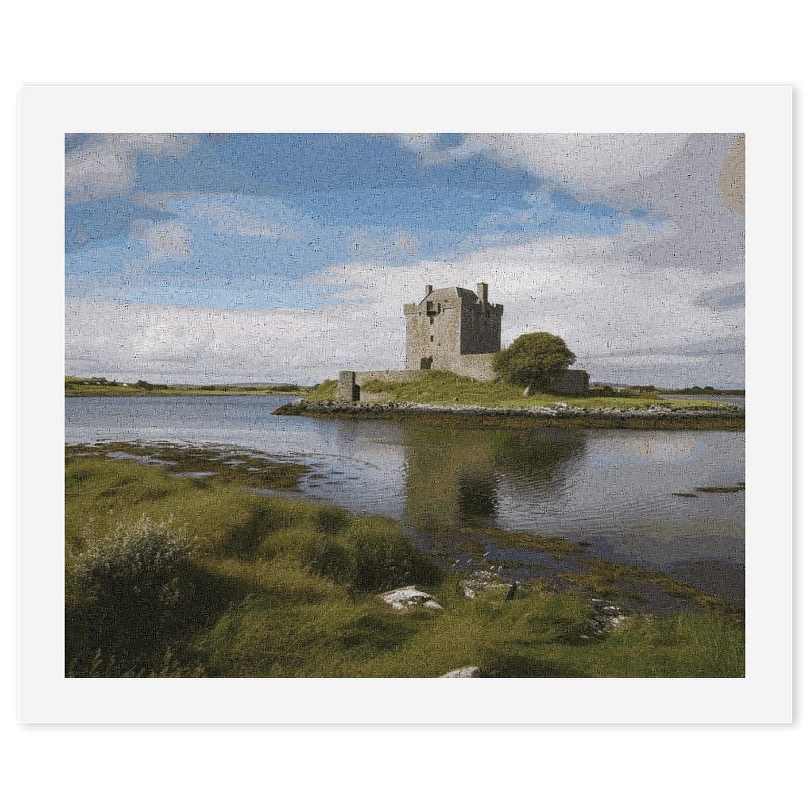 LDGSUPH View of The Dunguaire Castle Paint by Numbers Kits for Adults Beginners Exquisite Digital Oil Painting Kits Painting Anti-fading Canvas Wall Art DIY Gift for Home Wall Decor