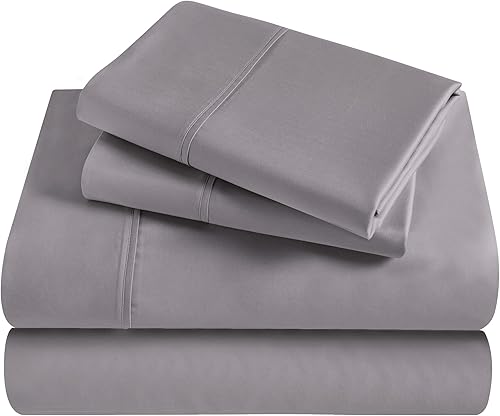 Miniatura 2 de Superior Juego de sábanas de 300 hilos, 100 % de sólido modal, Algodón, gris, Completo