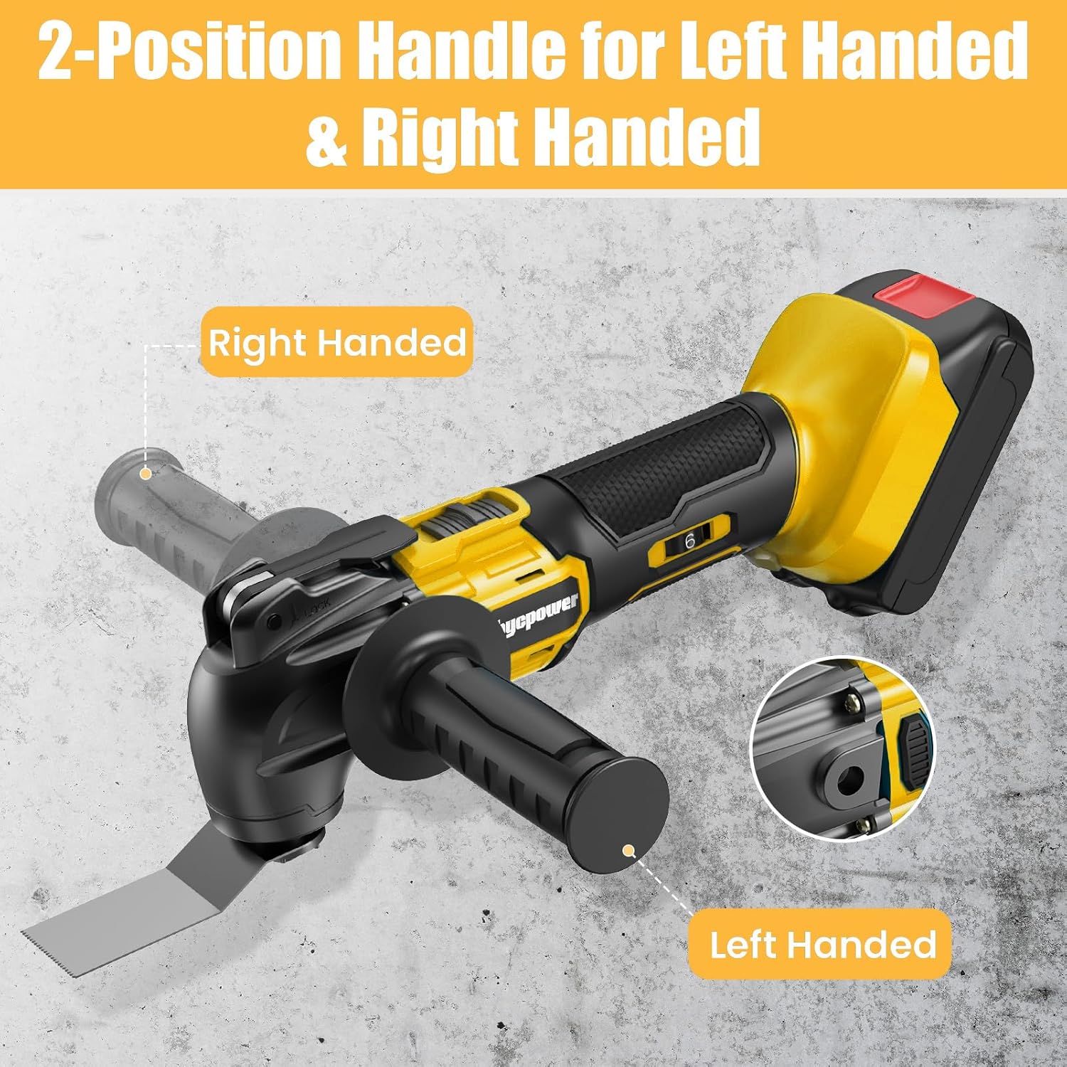 Oscillating Multi Tools for Dewalt 20V Battery, Multitool with 6 Speeds to 21000 OPM, 4°Angle, Quick-fit Blade with 21pcs Accessories for Cutting, Sanding, Scraping(Tools only)