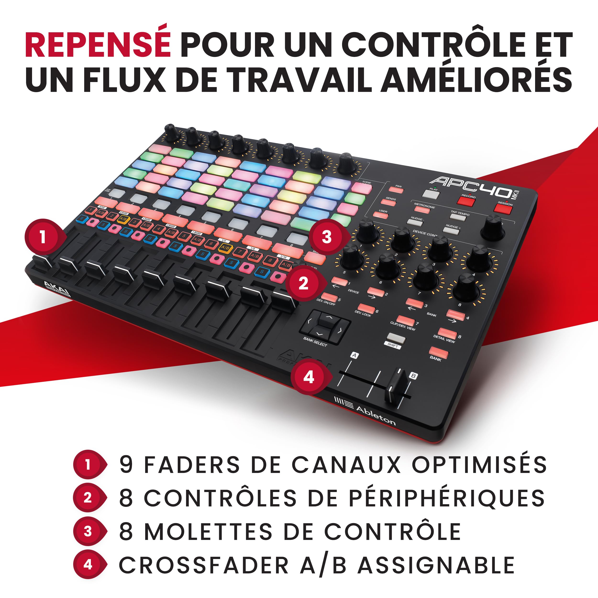 AKAI APC40 MKII MIDIコントローラー Akai APC40 mkII MIDI Controller - Muziker