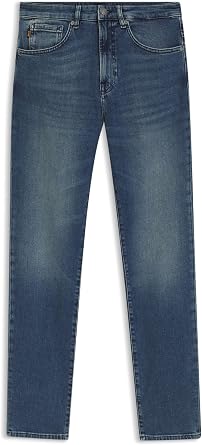 BOSS Mens Maine BC-L-C Blue Regular-fit Jeans in Heavyweight Denim