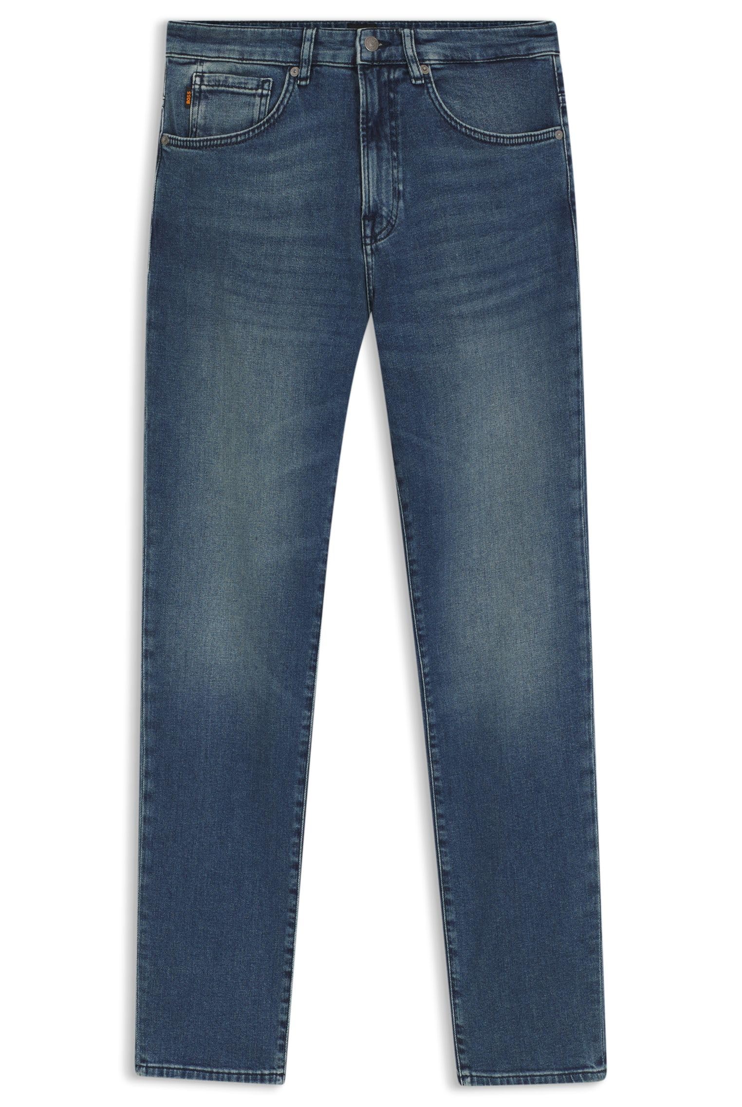 Boss Men's Straight Denim Jeans With Logo Detail (Remaine) - Compass 427 - 32W R