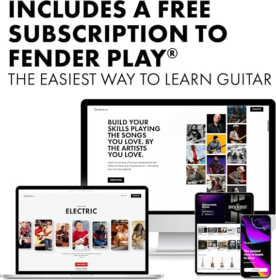 Squier by Fender Debut Collection HT HSS Stratocaster electric guitar, Laurel keyboard, white batting board, black