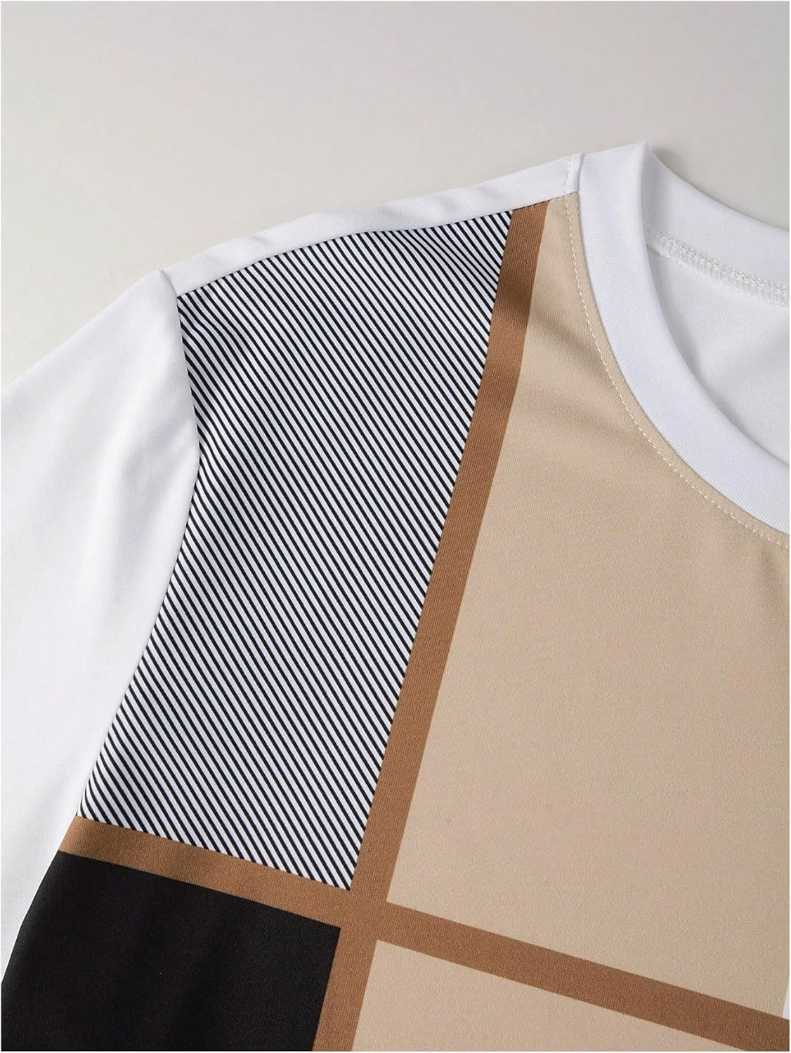 SOLY HUX Men's Casual T Shirts Short Sleeve Crew Neck Color Block Graphic Tees Shirt Summer Tops - Image 5