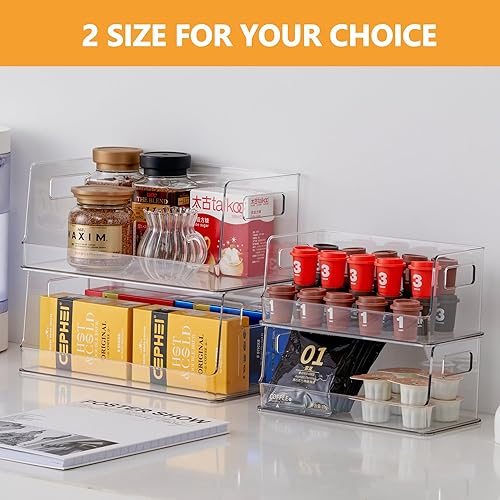 Miniatura 3 de vacane Contenedores de almacenamiento apilables de 13 pulgadas de ancho con frente abierto, estante de almacenamiento de toallas, cesta organizadora