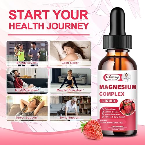 Miniatura 5 de 2 Pack Triple Magnesium Complex Liquid Drops Blend with Magnesium Glycinate 500mg, Malate and Taurate for Max Bio-Availability  High Absorption