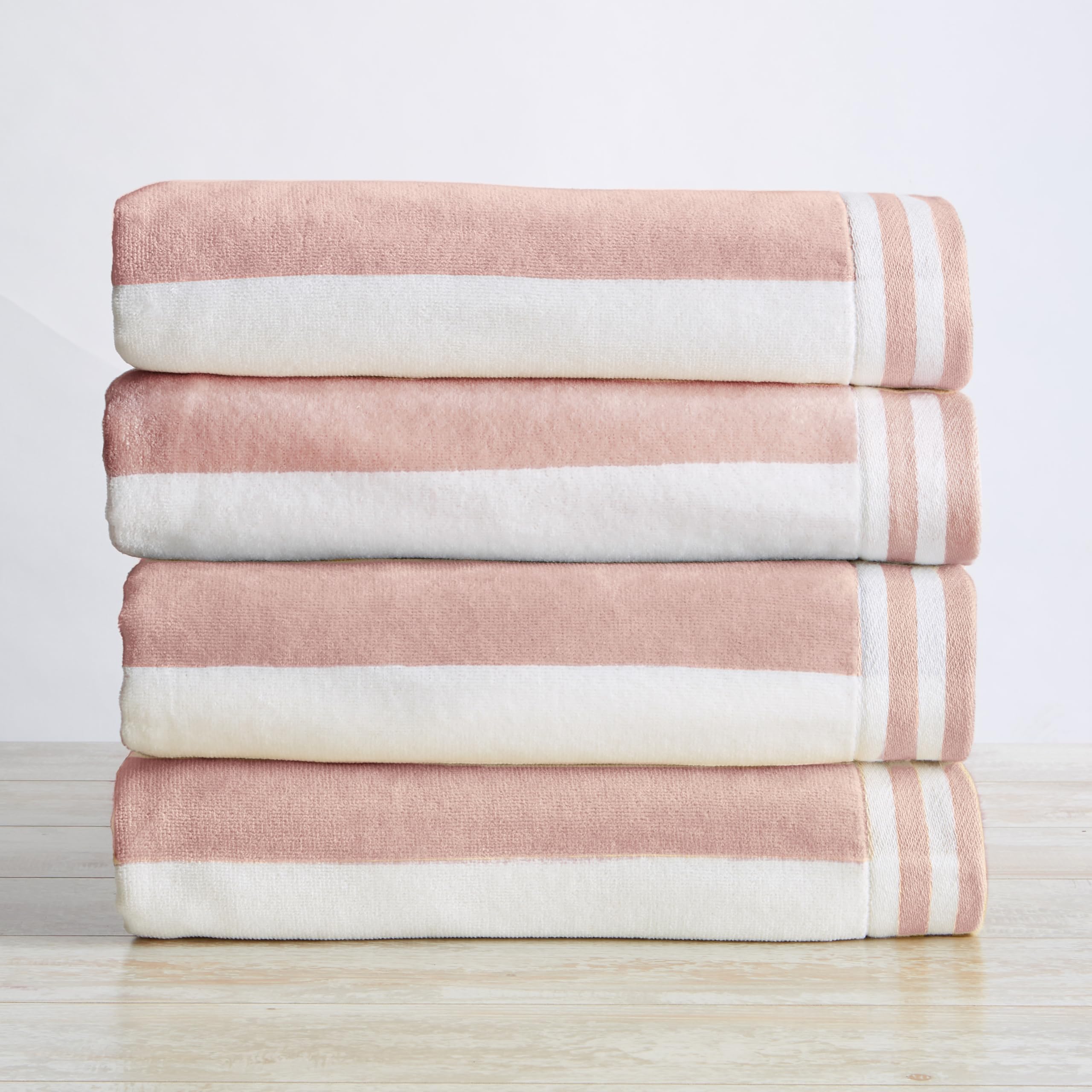 Amazon.com: Great Bay Home 100% Cotton Velour 4 Pack Beach Towels