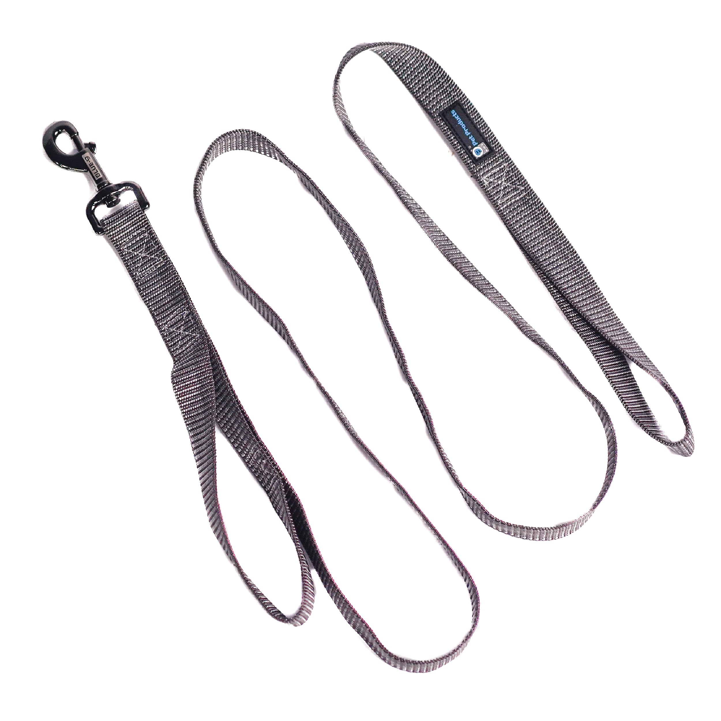 Blue-9 Reflective Dog Leash, Multi-Function 6 Foot Adjustable Lead with Traffic Loop and 3M Reflective Stitching for Obedience, Running, and Agility