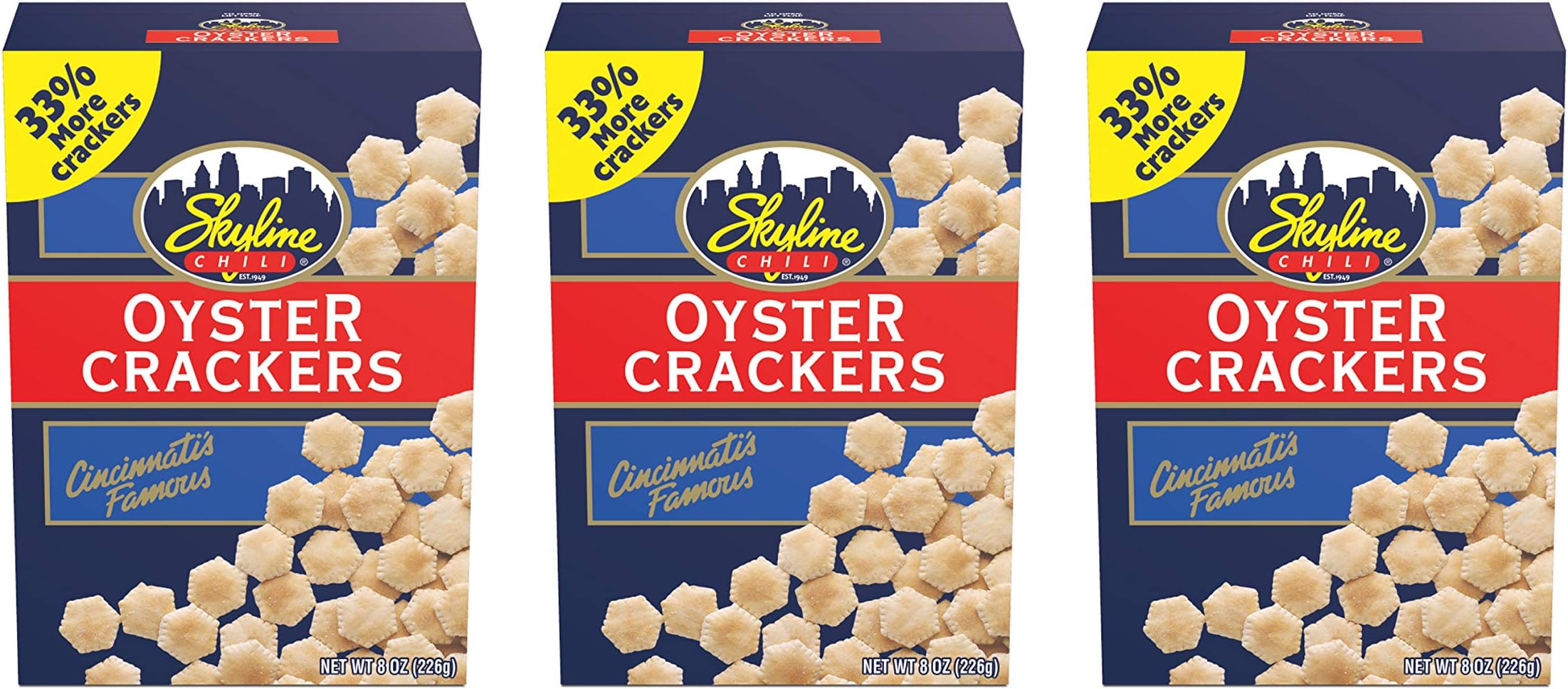 Original Oyster Crackers - Crispy, Lightly Salted Snack Crackers, Perfect for Soup, Salads, Clam Chowder & More - 0g Trans Fat, No Preservatives, 8 oz, Pack of 3