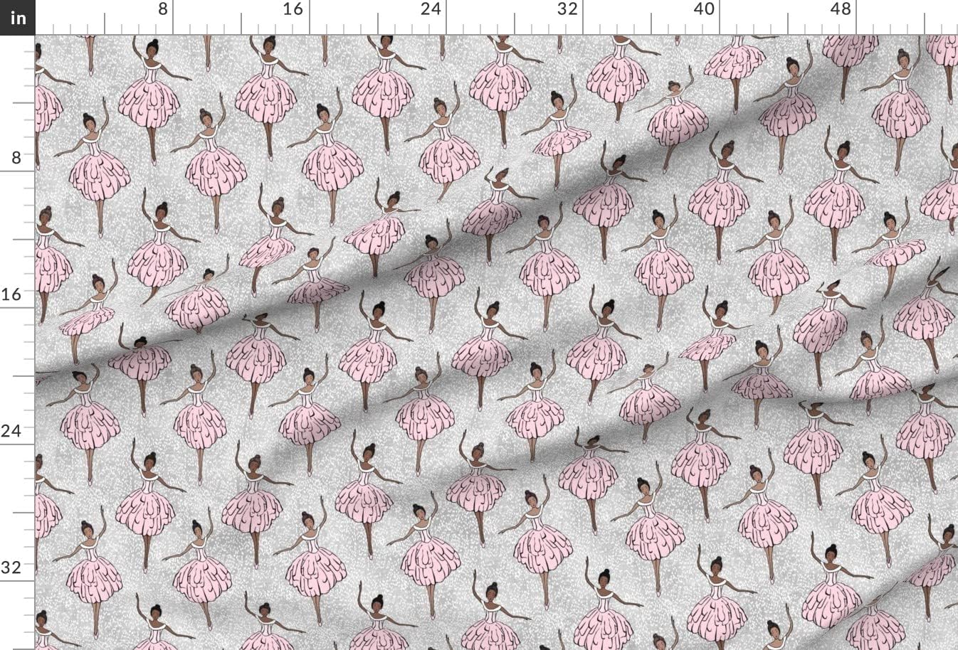 Spoonflower Fabric - De Ballet Chocolate & Ballerina Dance Pink Snow Women Printed on Minky Fabric by The Yard - Sewing Baby Blankets Quilt Backing Plush