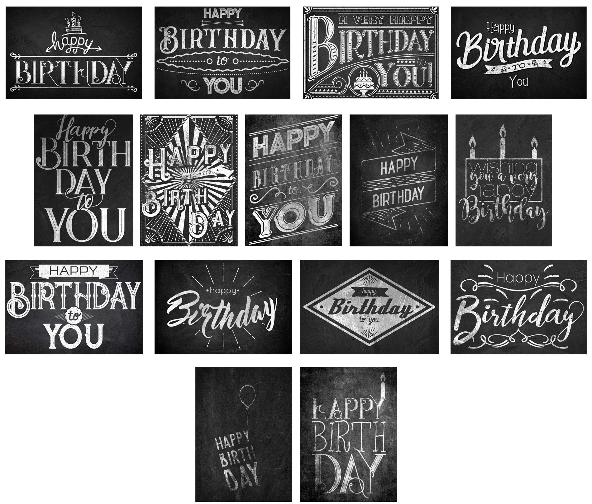 30 Quality Birthday Cards with Envelope - A set of Davom