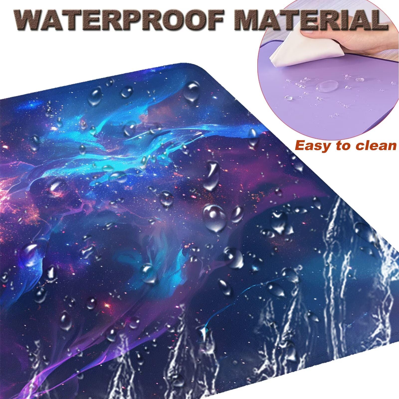 Alfombrilla de Ratón 1400x800x4mm Alfombrilla Ratón XXL Gaming Impermeable Tapete Rato Escritorio Mouse Mat Pad Nebula Largo Mousepad Antideslizante Protector Escritorio Rug para Jugadores PC 4-794
