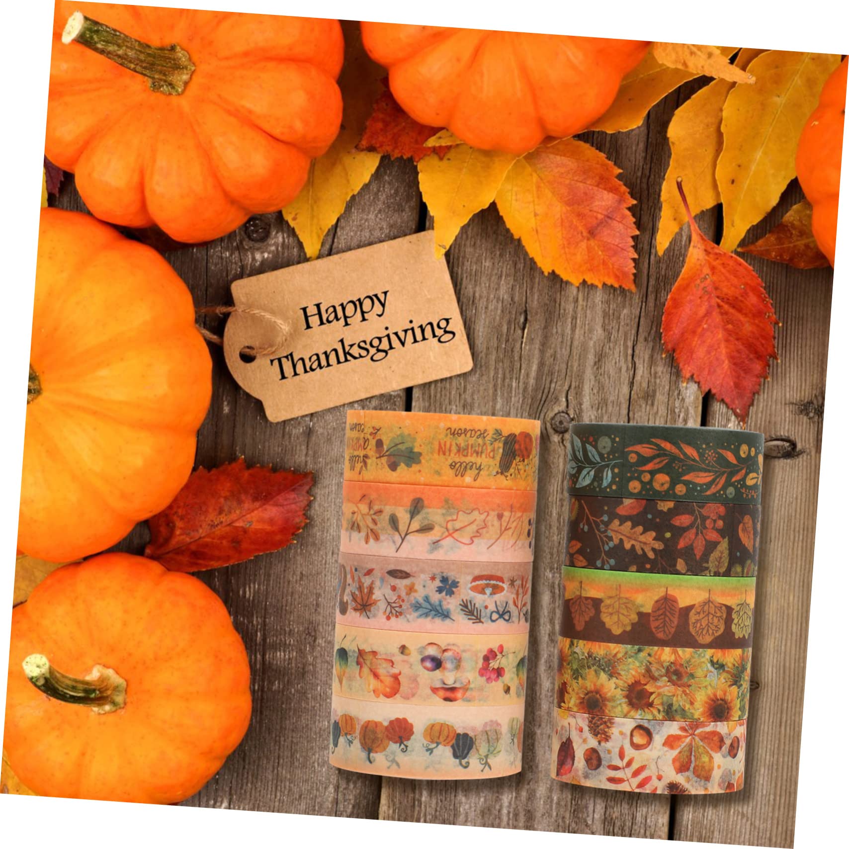 STOBOK 40rollen Teiliges Dekorative Washi Tapes Mit Herbstlichen Kürbis Und Sonnenblumenmotiven Für Scrapbooking Und -projekte Für Thanksgiving-dekorationen