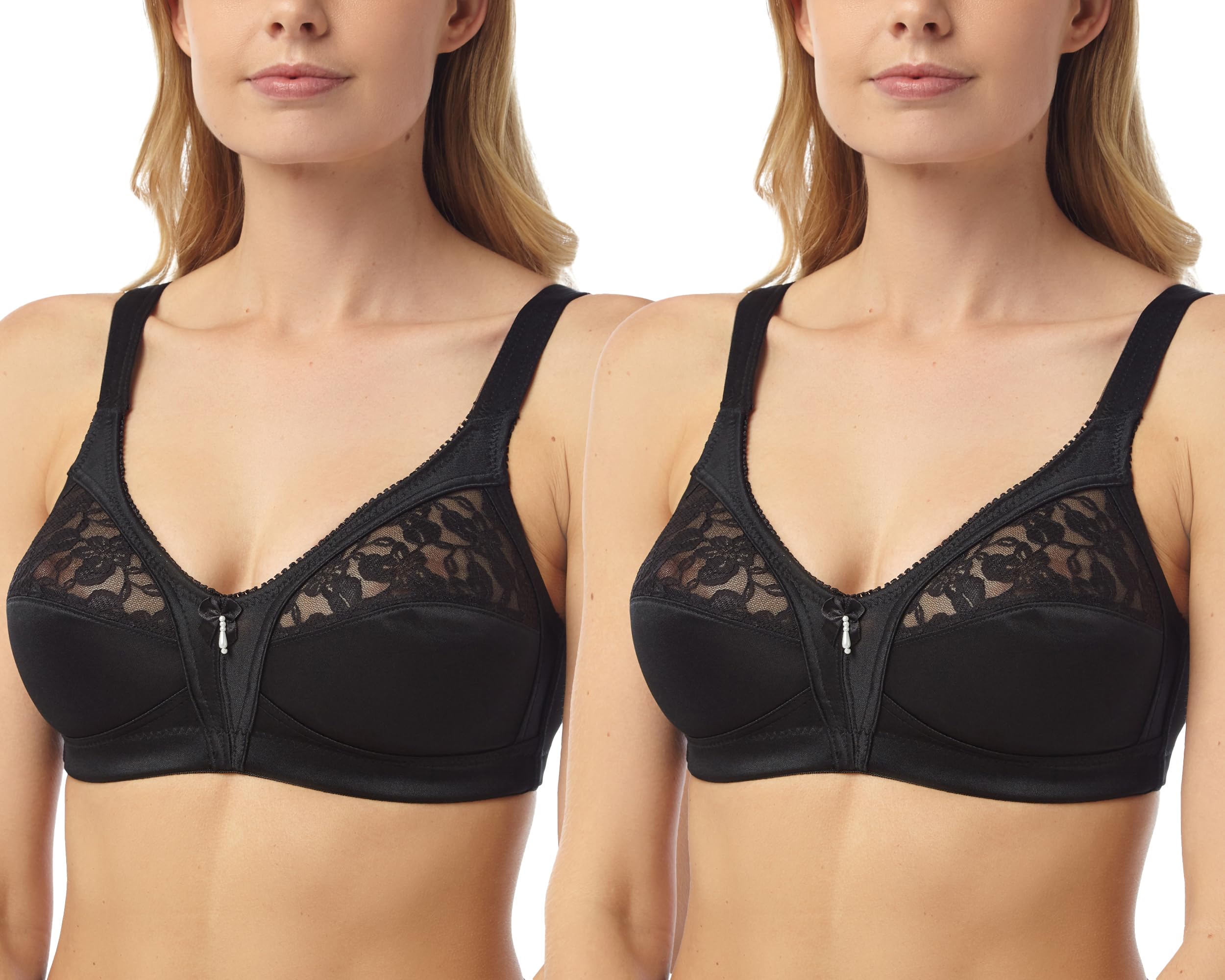 Undercover 2 Pack Firm Control Soft Cup Bra BR404 Black 40C