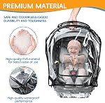 Bemece Siège auto Rain Cover, Siège de voiture bébé Rain Couverture universelle avec ventilation latérale et accès rapide grande fenêtre, protégé contre la pluie, Snow, Vent et poussière, Accessoires de voyage pour bébés