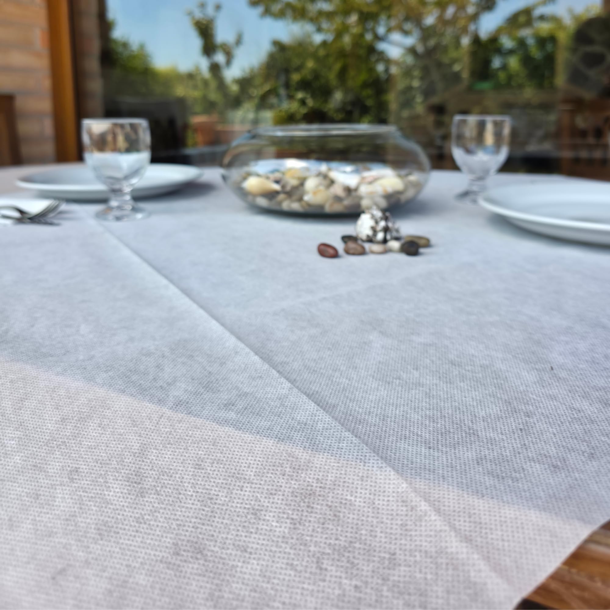 Manteles cubremanchas desechables blanco TNT 100 x 100 cm resistentes tipo tela alta gramaje 48 g manteles fiesta restaurante pizzería agroturismo trattoria mantel desechable impermeable (400)