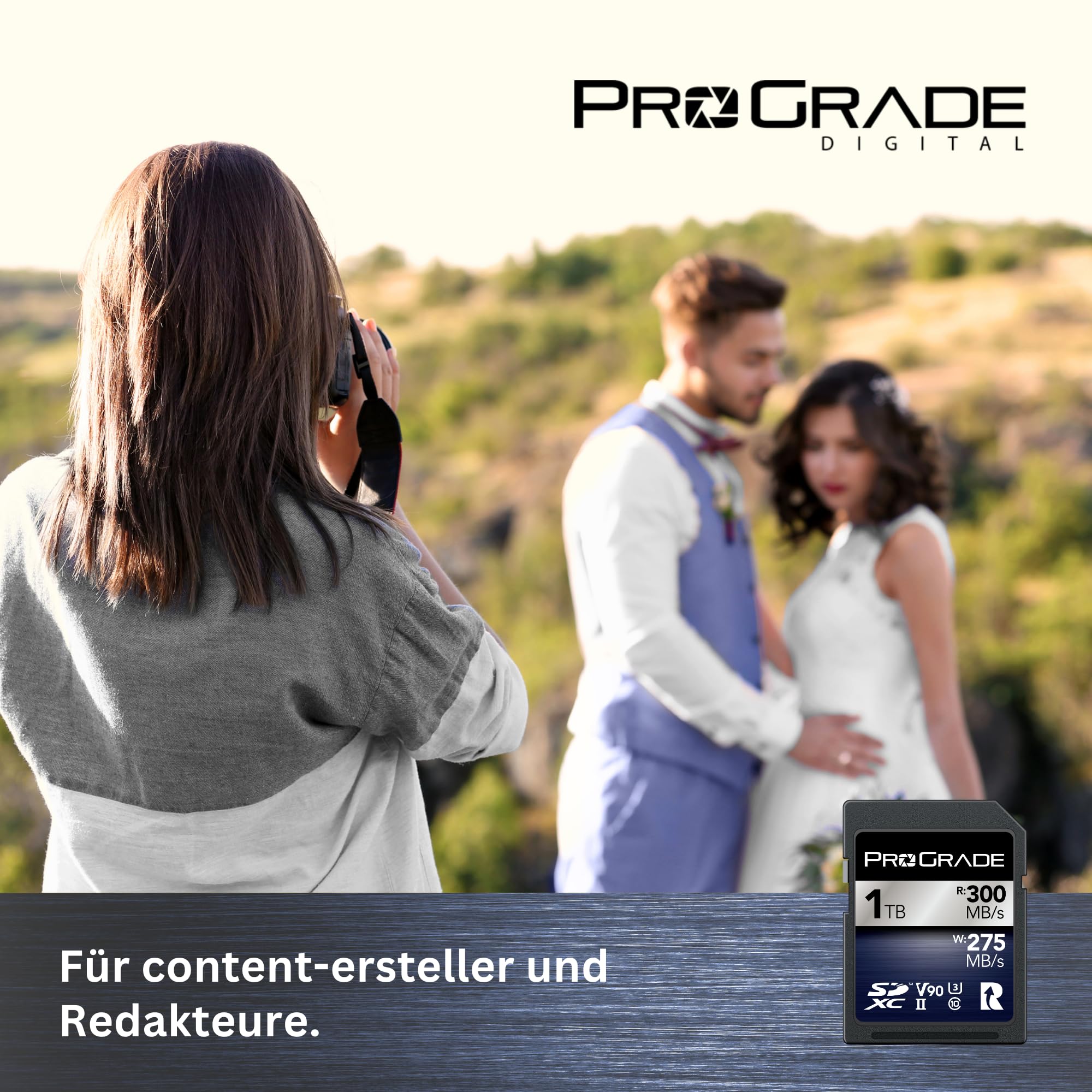 SD UHS-II 1TB Karte V90 – Bis zu 250 MB/s Schreibgeschwindigkeit und 300 MB/s Lesegeschwindigkeit | Für professionelle Filmemacher, Fotografen und Content-Kuratoren – von Prograde Digital