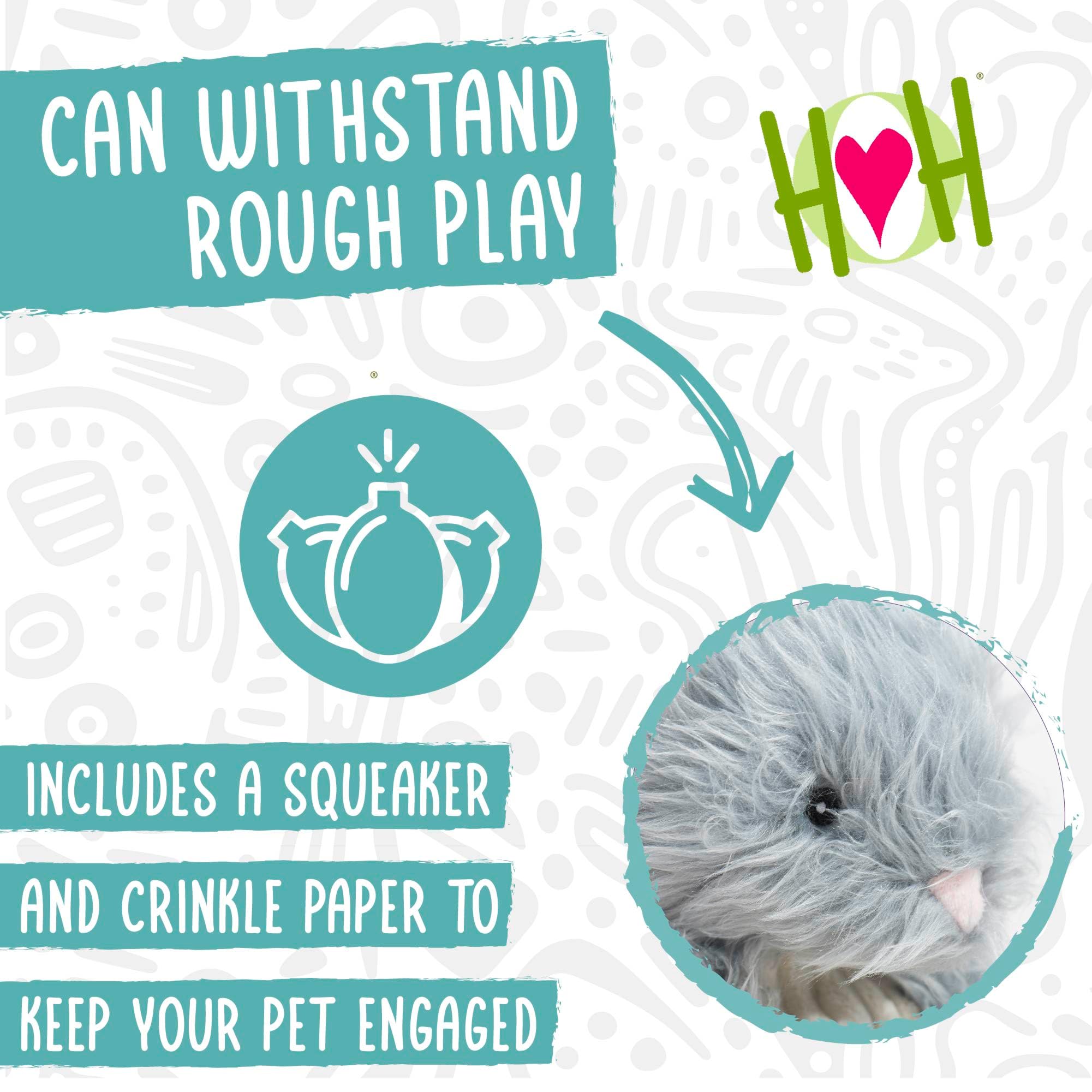HuggleHounds X-Brace – Jouet interactif en peluche pour les garder occupés, jouet couineur et froissé pour chiens de petite, moyenne et grande taille, corde nouée interne durable, rembourrage minimal