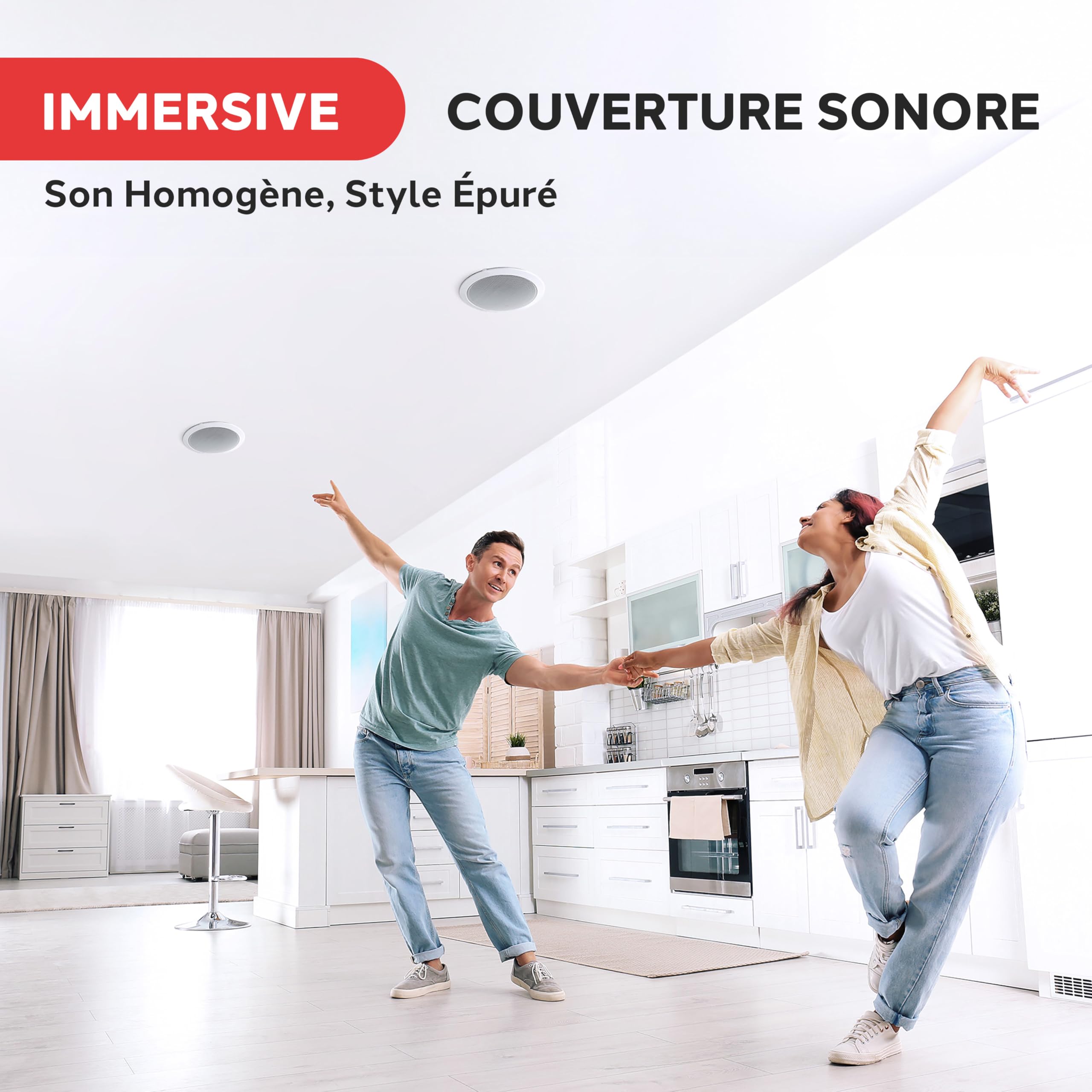 Pyle Enceinte Plafond Murale 20,3 cm Paire Stéréo 2 Voies Gamme Complète Encastrable