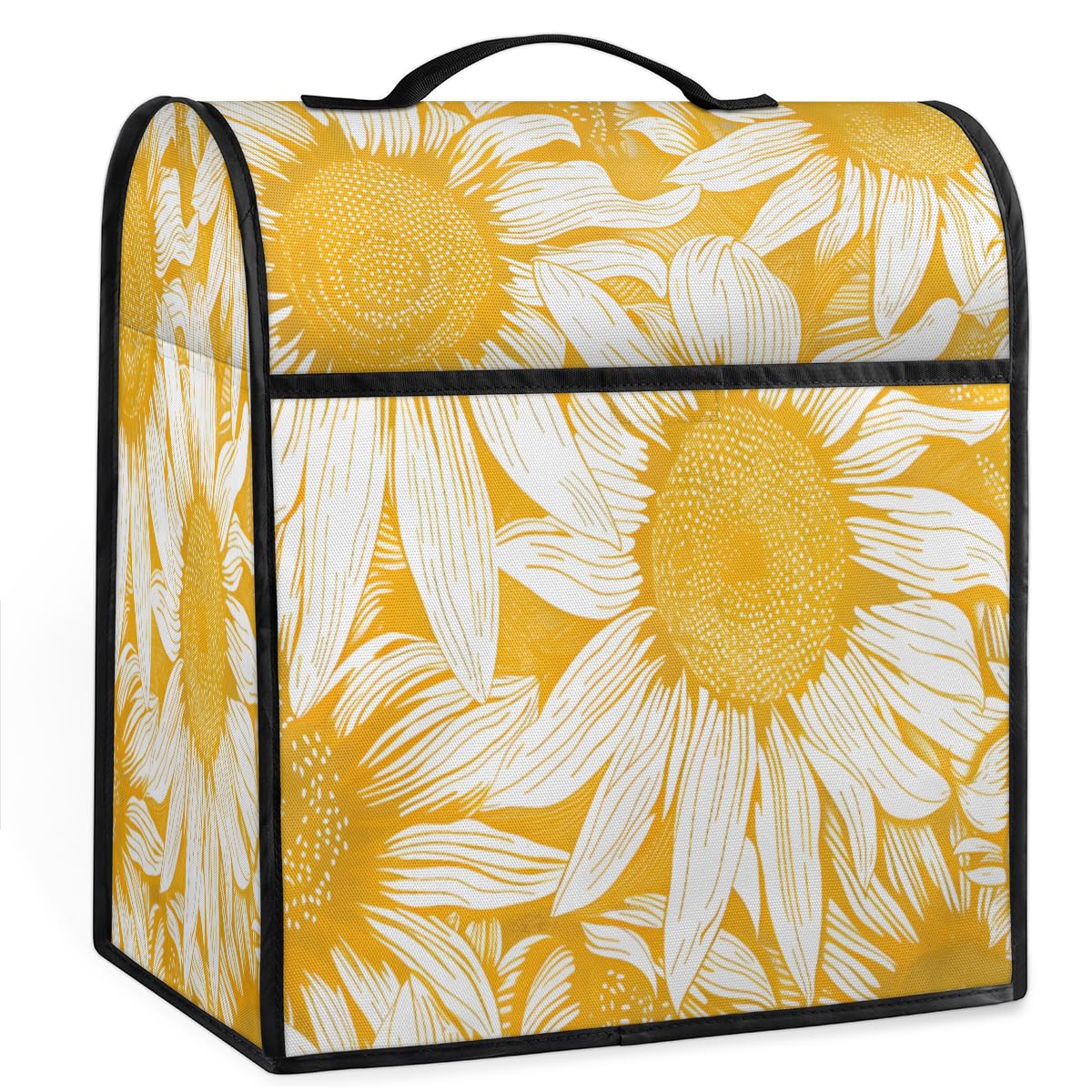 Coffee Maker Cover Sunflower Kitchen Appliance Covers Small Appliance Covers Blender Cover Juicer Cover Dust Covers for Kitchen Appliances with Top Handle and Pockets,Washable,B376