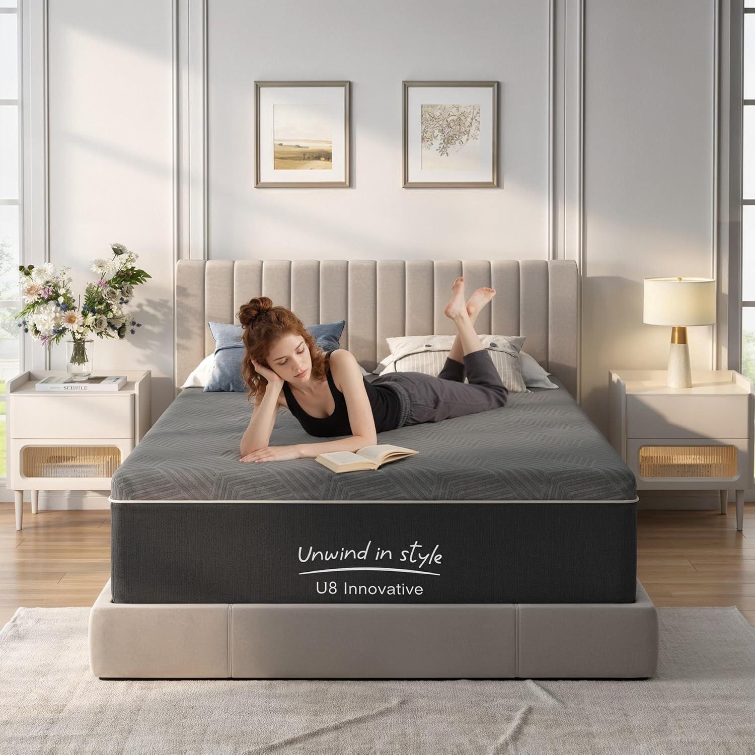 Comfort Haven: 12-Inch Green Tea Full Size Memory Foam Mattress with...