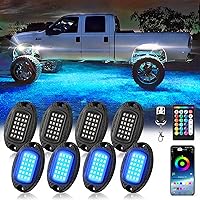 Vista 1 de 8Pods Luces LED RGB de Metal para Rocas con Control Remoto APP/RF, Luces de Resplandor Inferior Multicolor Impermeables para Vehículos con Modo