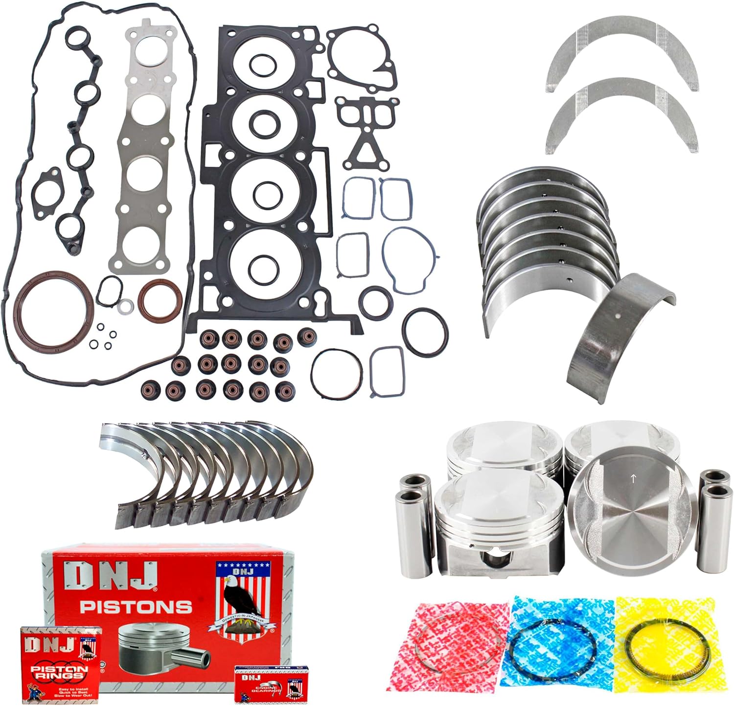 DNJ EK198 Engine Rebuild Kit for 2010-2013 Hyundai, Kia Forte, Forte Koup, Forte5 2.0L L4 16V DOHC 1998cc