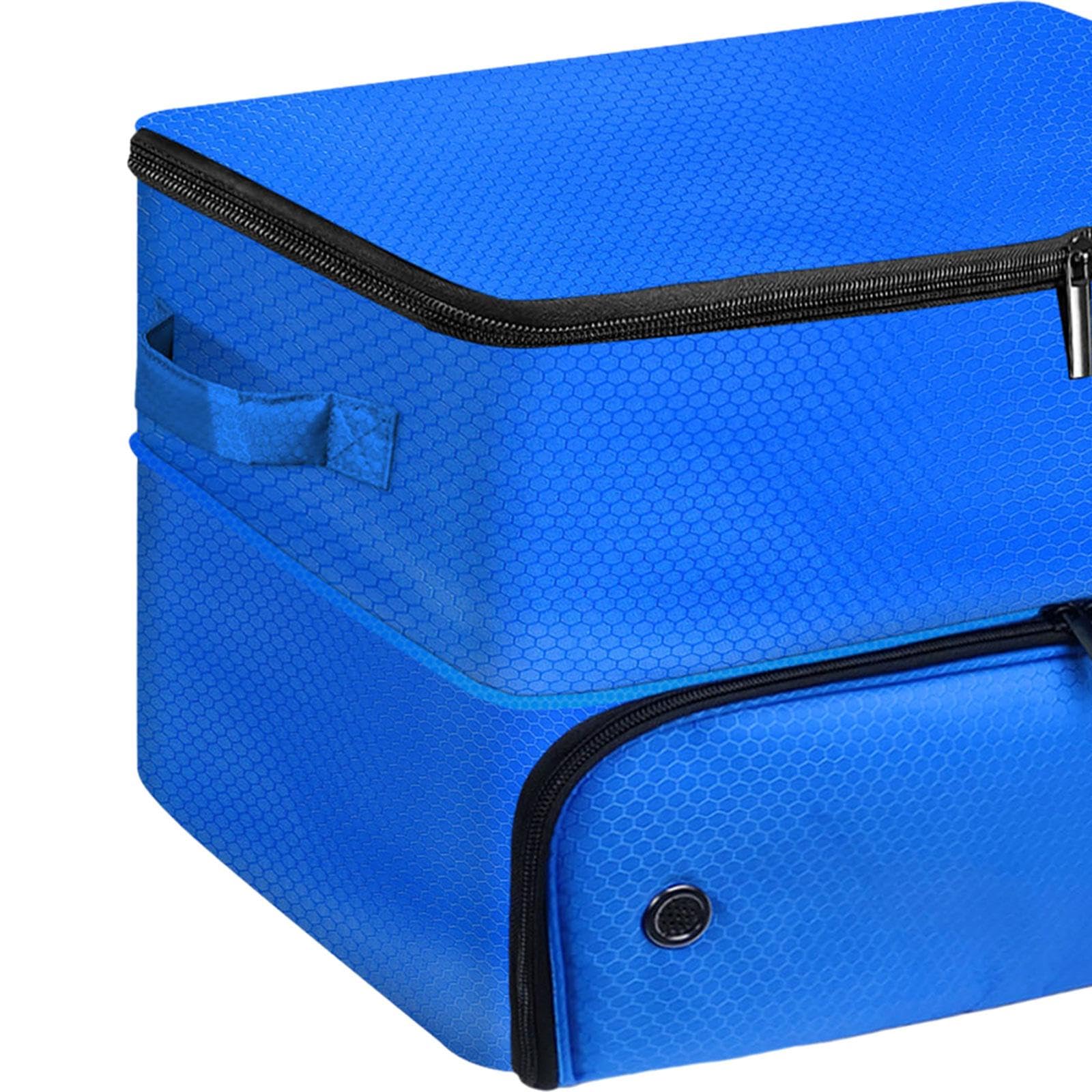 Vaveren Golf Trunk Organizer Golf Locker to Store Organization with Shoes Compartments Travel Bag Golf Trunk Case Bag for Towels Hats, Blue