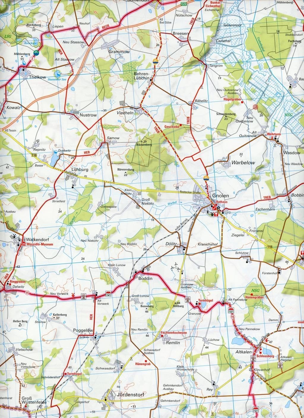 Mecklenburgische Schweiz / Vorpommersche cycling map: mit Tagestourenvorschlägen, reiß- und wetterfest, E-Bike-geeignet, GPS-Tracks-Download: 708