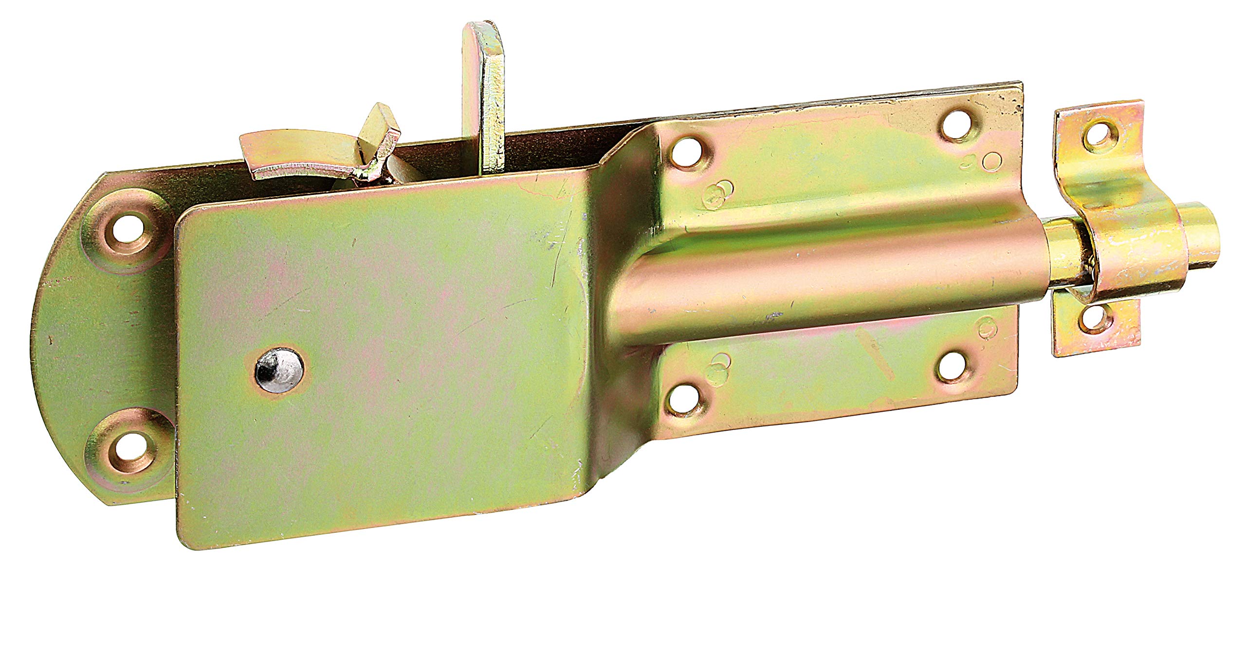 Alberts124182 Safety Stable Bolt | with Wide Flat Handle | Galvanised | Thick Layer Passivated | Plate 200 x 70 mm | Bolt Diameter 15 mm | Loop Width 20 mm