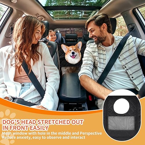 Miniatura 6 de Famstar Funda de asiento de automóvil para perro para asiento trasero, 100% impermeable, duradera, 600D, 6 capas, a prueba de arañazos,